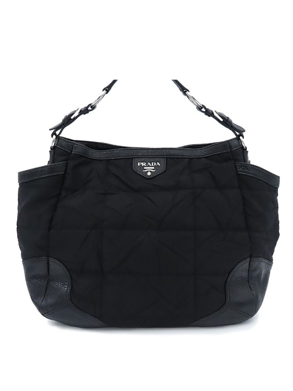 Prada Shoulder Bag Black Nylon Oneshoulder Quilted